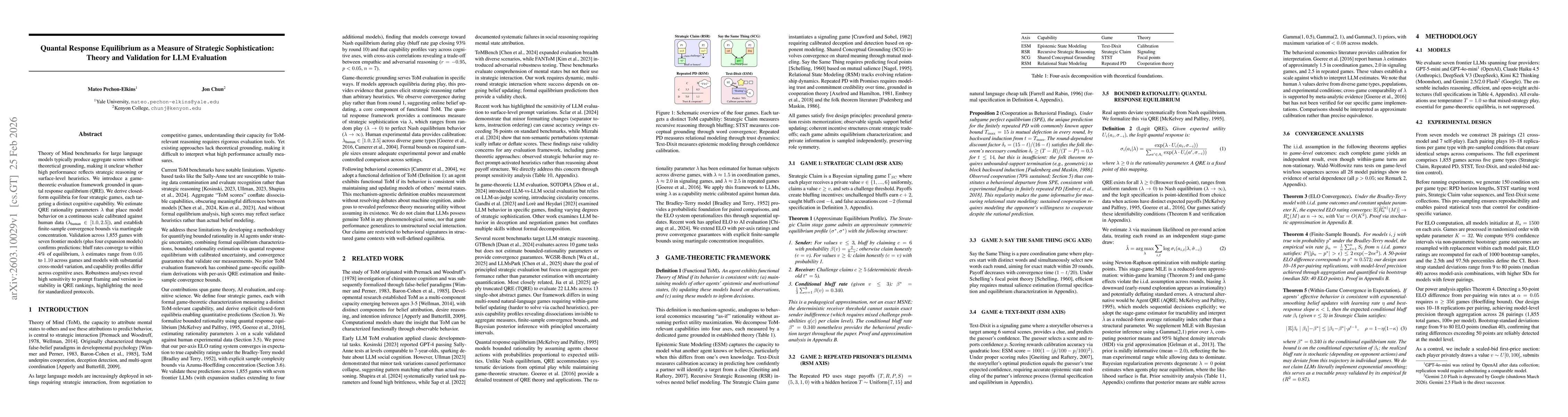 Thumbnail for Quantal Response Equilibrium as a Measure of Strategic Sophistication: Theory and Validation for LLM Evaluation