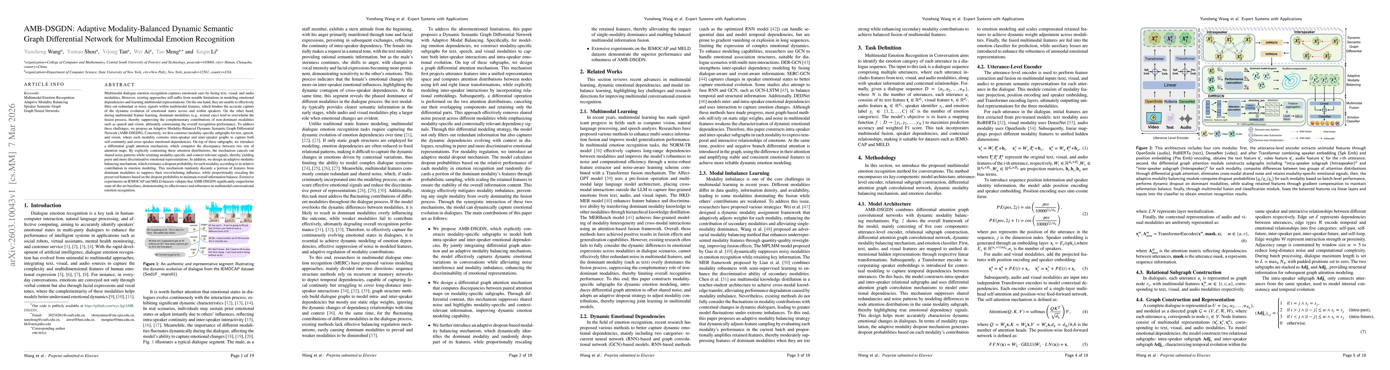 Thumbnail for AMB-DSGDN: Adaptive Modality-Balanced Dynamic Semantic Graph Differential Network for Multimodal Emotion Recognition