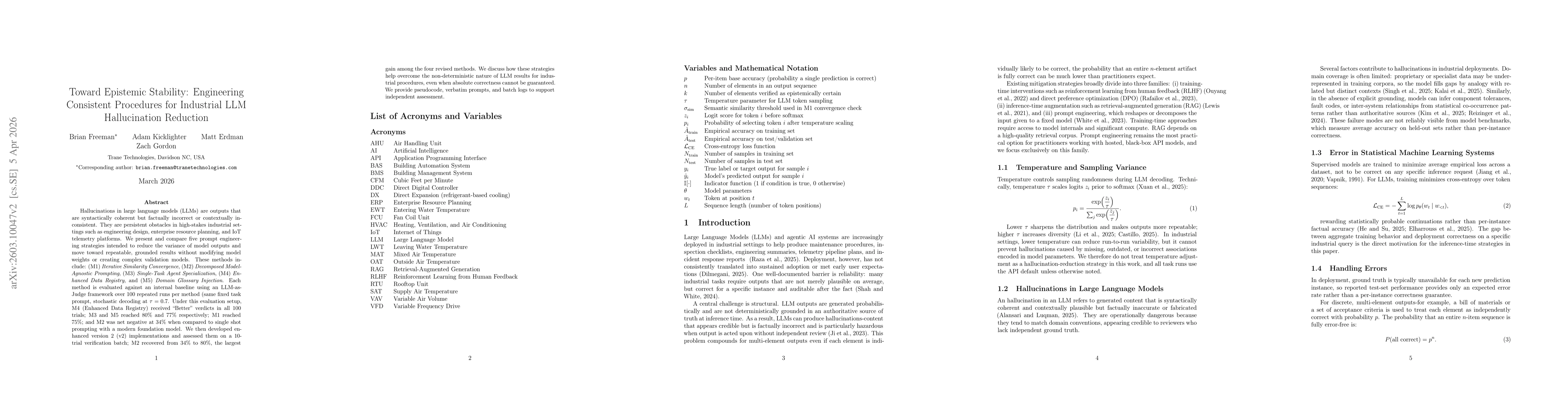 Thumbnail for Toward Epistemic Stability: Engineering Consistent Procedures for Industrial LLM Hallucination Reduction