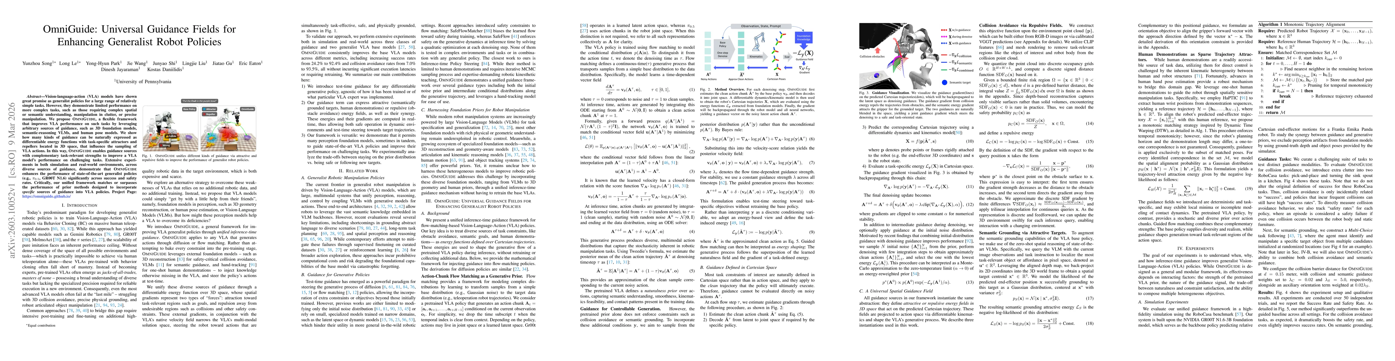 Thumbnail for OmniGuide: Universal Guidance Fields for Enhancing Generalist Robot Policies