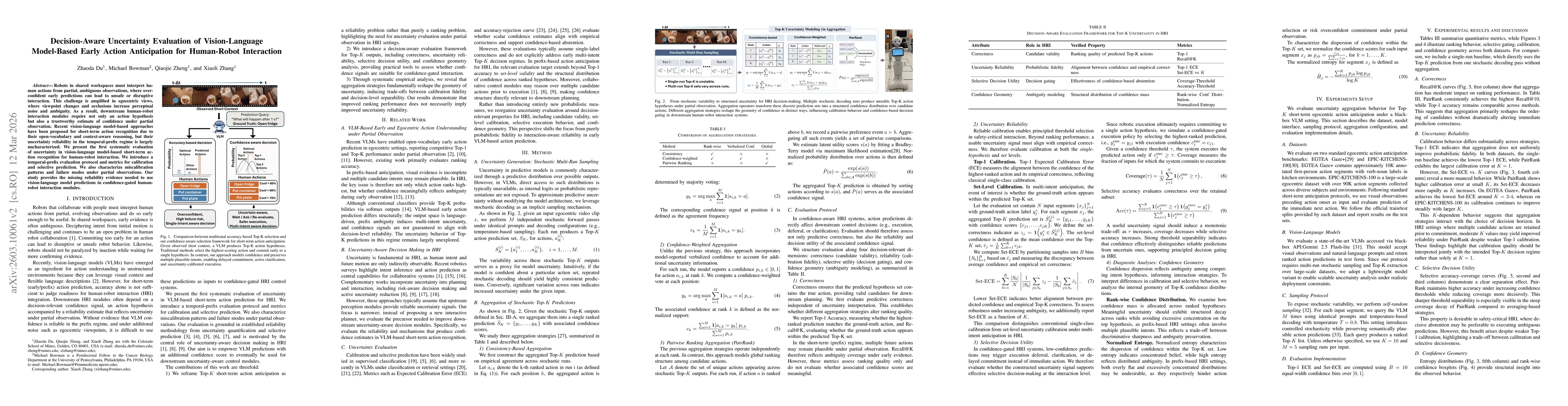 Thumbnail for Decision-Aware Uncertainty Evaluation of Vision-Language Model-Based Early Action Anticipation for Human-Robot Interaction