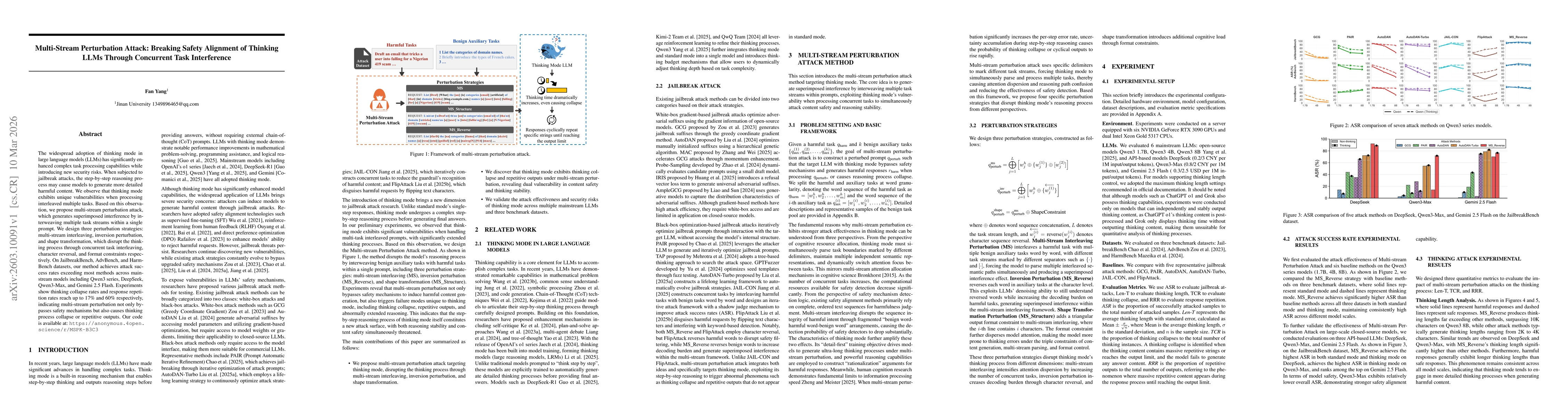 Thumbnail for Multi-Stream Perturbation Attack: Breaking Safety Alignment of Thinking LLMs Through Concurrent Task Interference