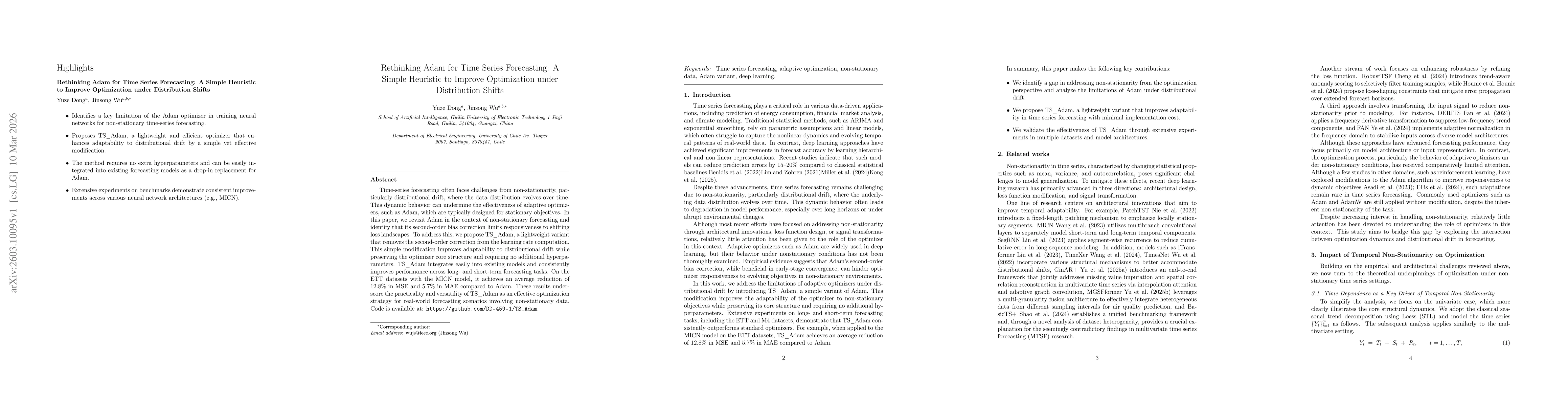 Thumbnail for Rethinking Adam for Time Series Forecasting: A Simple Heuristic to Improve Optimization under Distribution Shifts