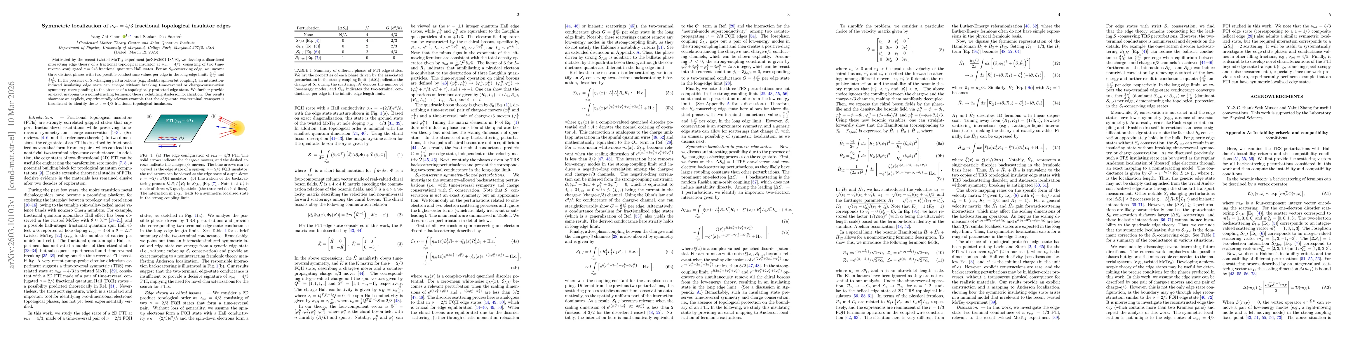 Thumbnail for Symmetric localization of $ν_{\text{tot}}=4/3$ fractional topological insulator edges