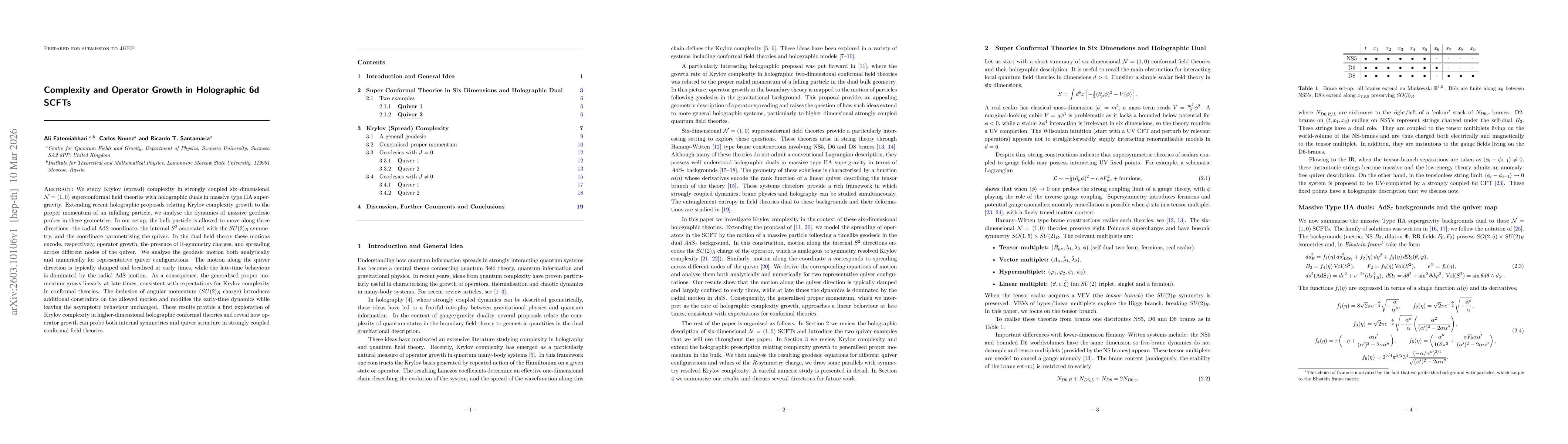 Thumbnail for Complexity and Operator Growth in Holographic 6d SCFTs