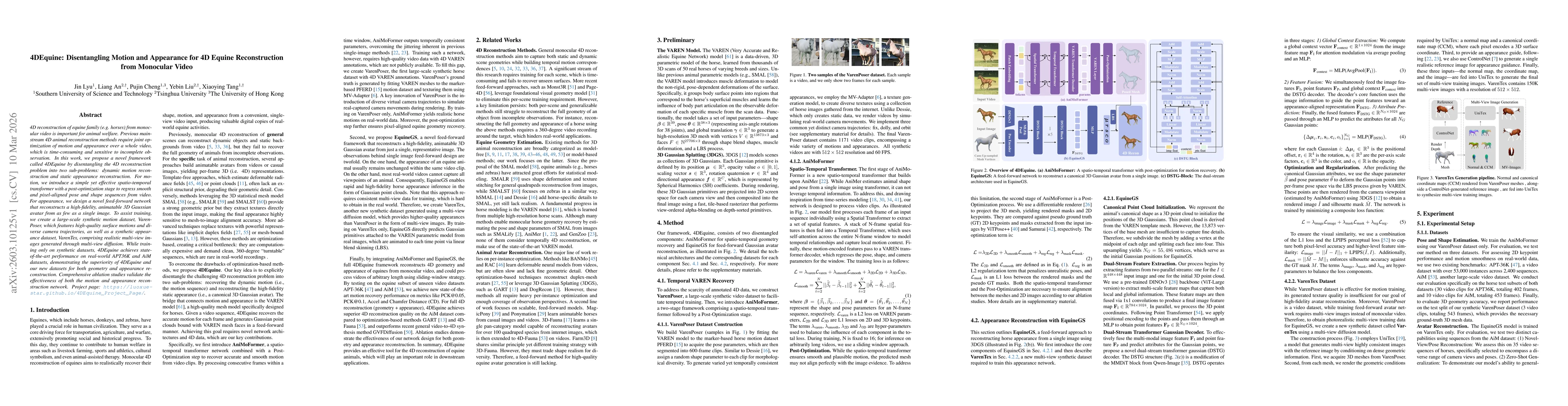 Thumbnail for 4DEquine: Disentangling Motion and Appearance for 4D Equine Reconstruction from Monocular Video