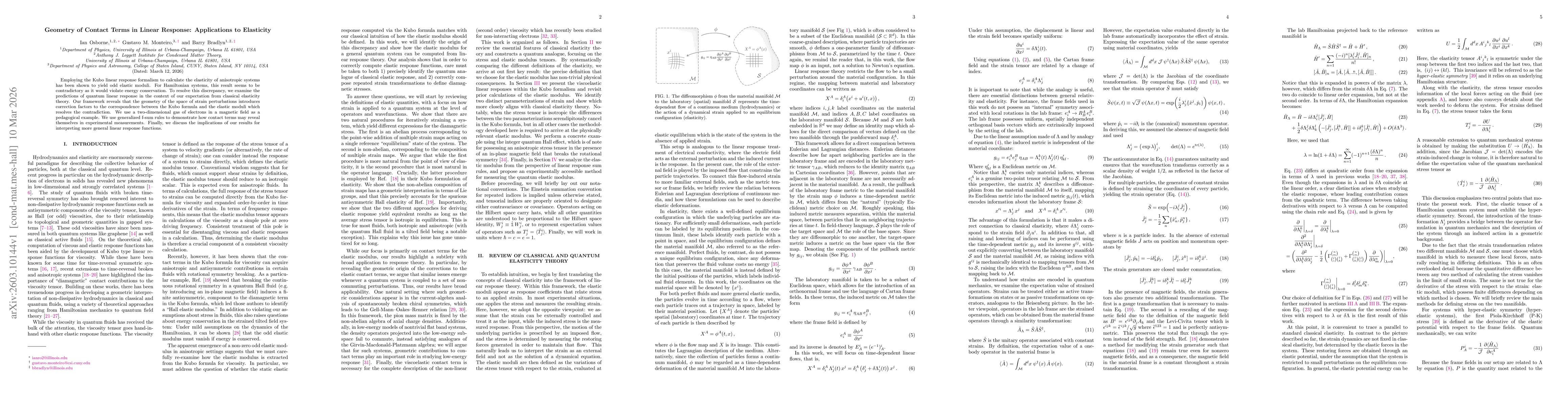 Thumbnail for Geometry of Contact Terms in Linear Response: Applications to Elasticity