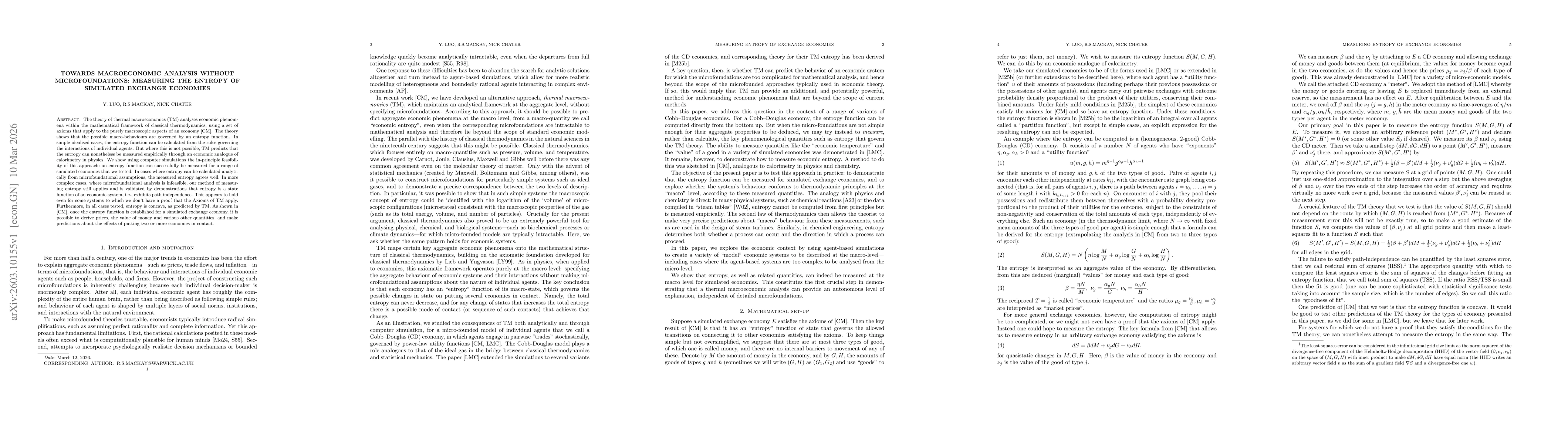 Thumbnail for Towards macroeconomic analysis without microfoundations: measuring the entropy of simulated exchange economies
