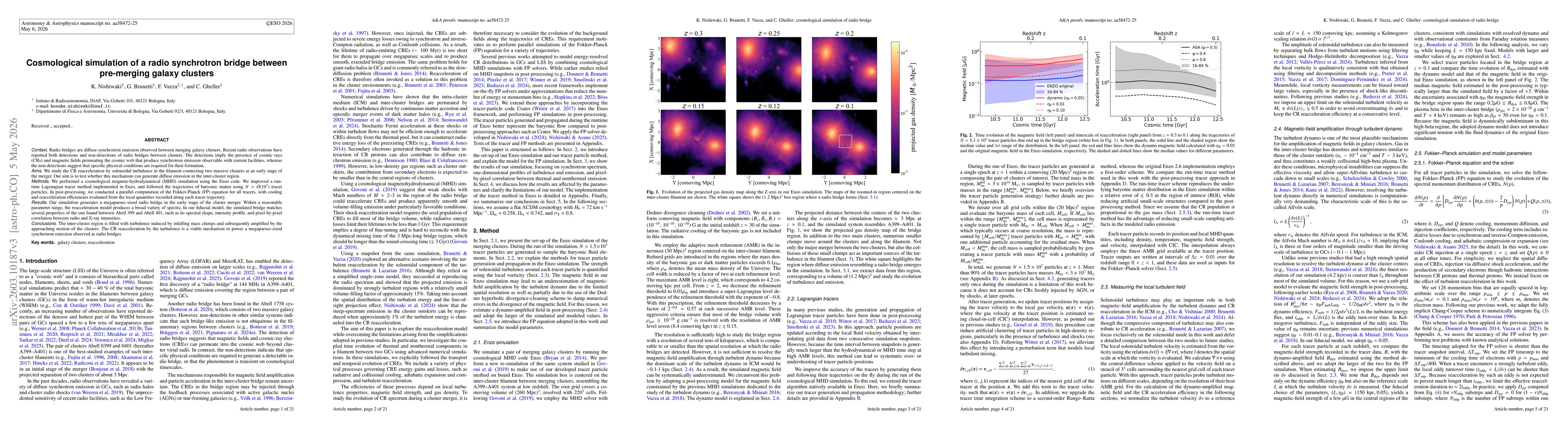 Thumbnail for Cosmological simulation of radio synchrotron bridge between pre-merging galaxy clusters