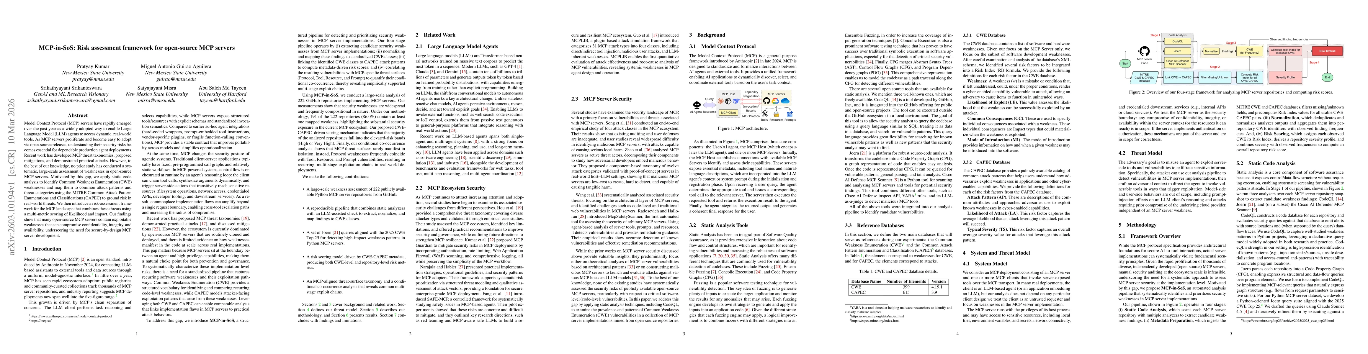Thumbnail for MCP-in-SoS: Risk assessment framework for open-source MCP servers