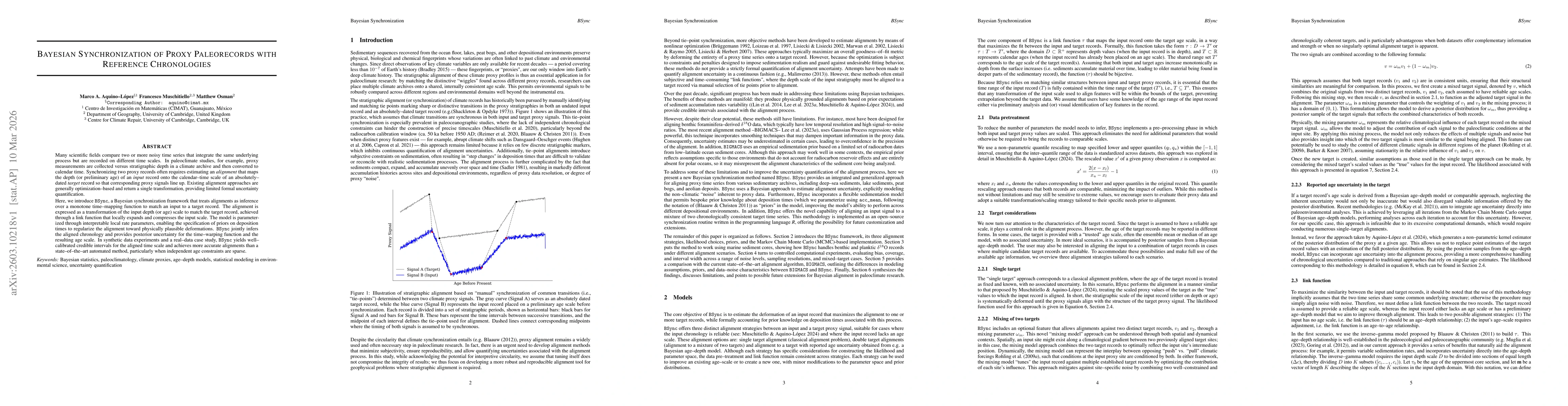 Thumbnail for Bayesian Synchronization of Proxy Paleorecords with Reference Chronologies