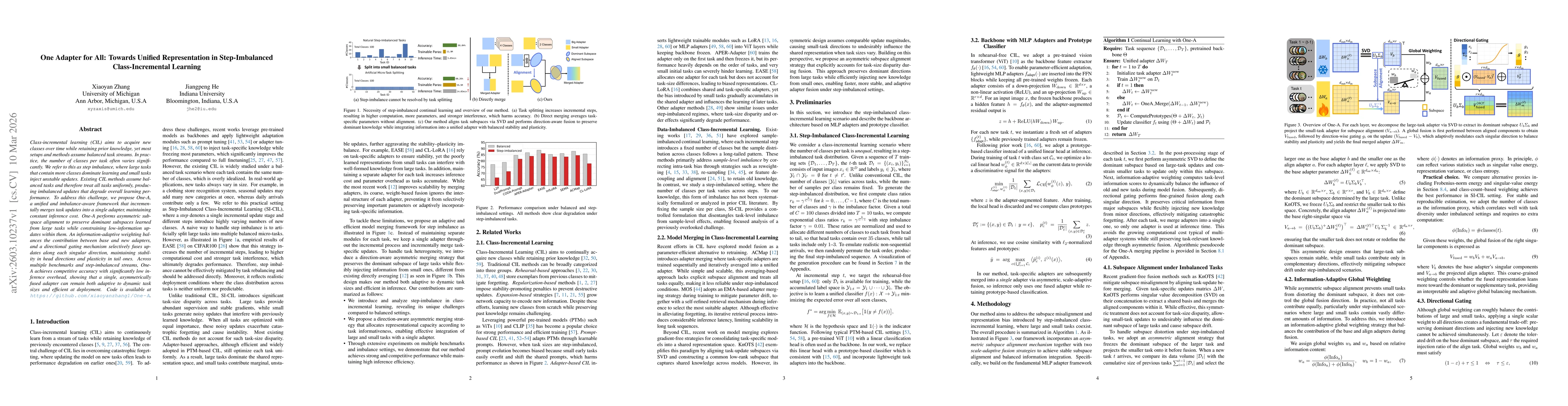 Thumbnail for One Adapter for All: Towards Unified Representation in Step-Imbalanced Class-Incremental Learning