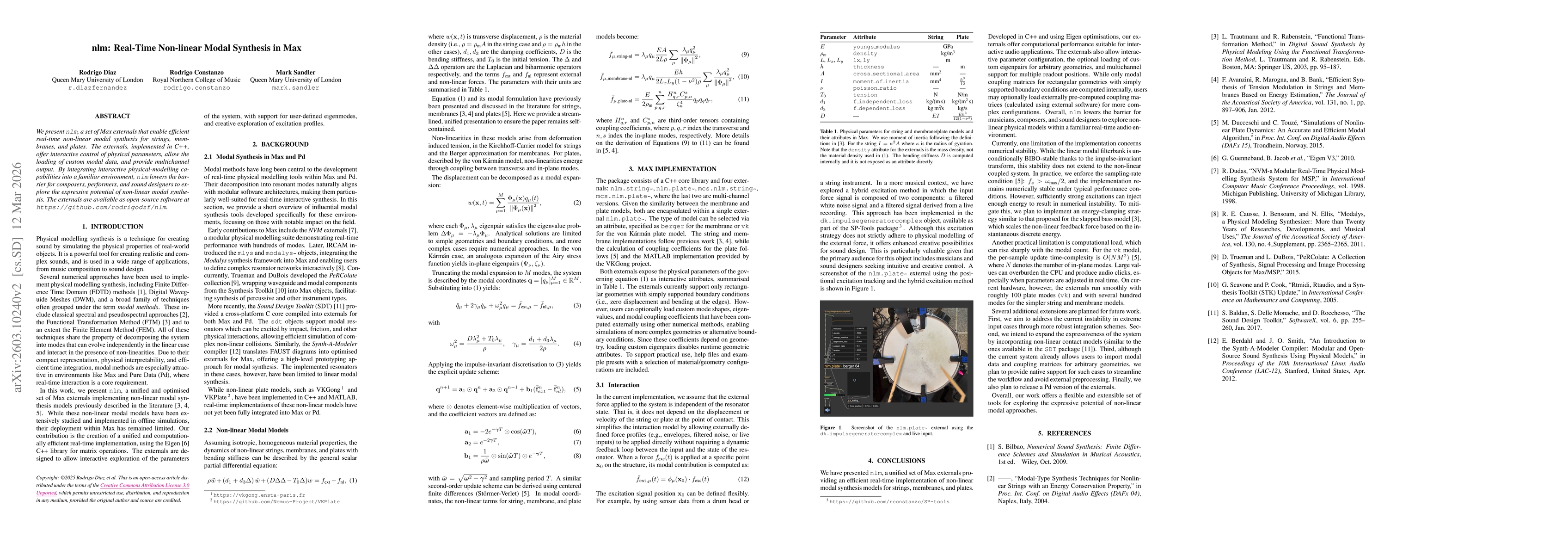 Thumbnail for nlm: Real-Time Non-linear Modal Synthesis in Max