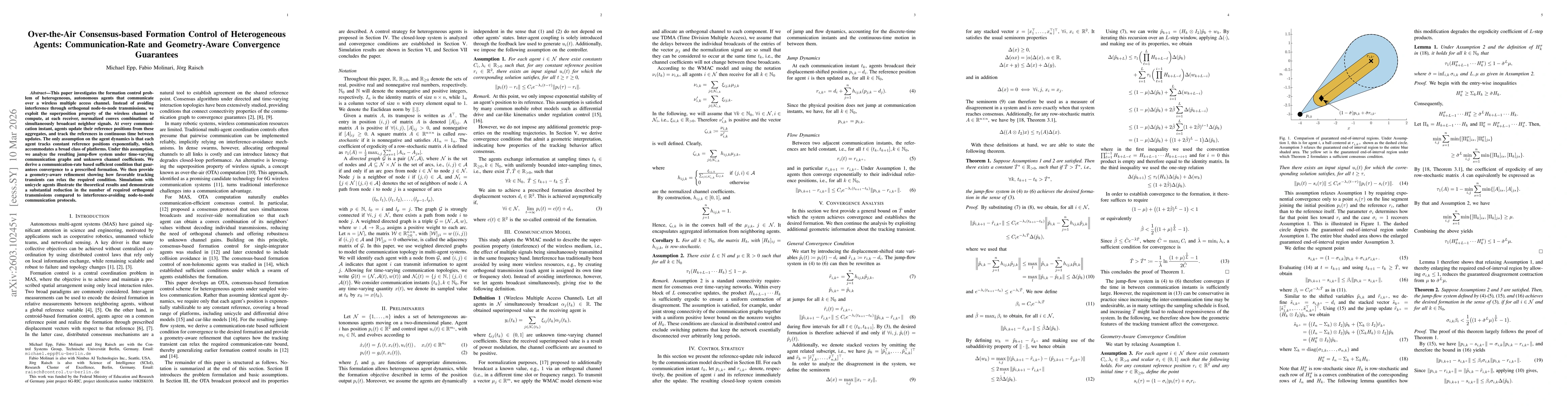 Thumbnail for Over-the-Air Consensus-based Formation Control of Heterogeneous Agents: Communication-Rate and Geometry-Aware Convergence Guarantees