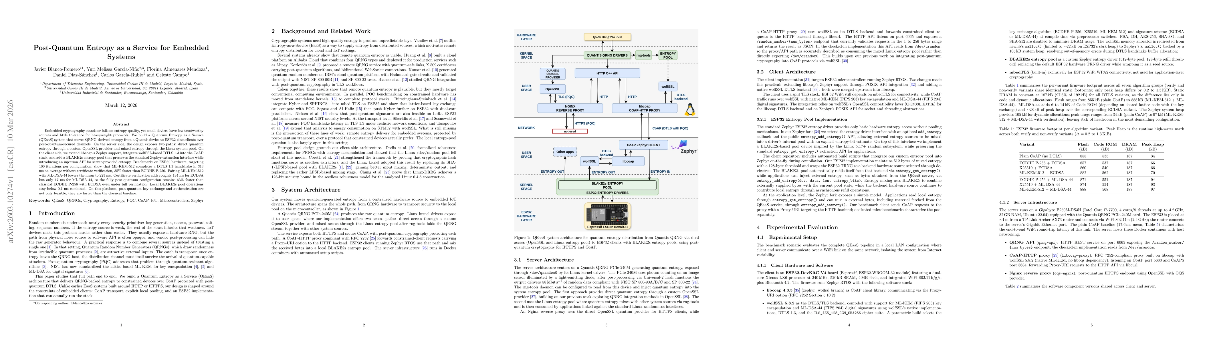 Thumbnail for Post-Quantum Entropy as a Service for Embedded Systems