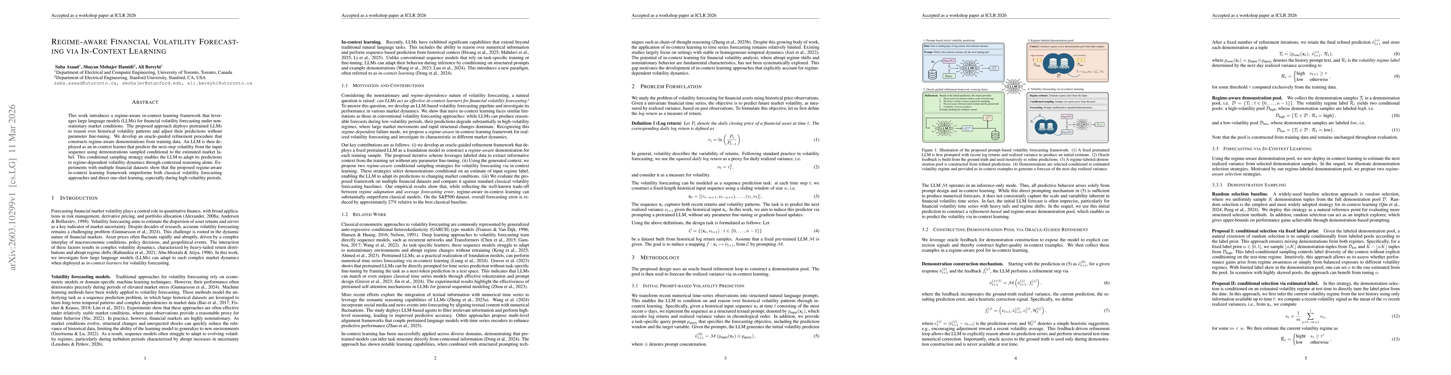 Thumbnail for Regime-aware financial volatility forecasting via in-context learning