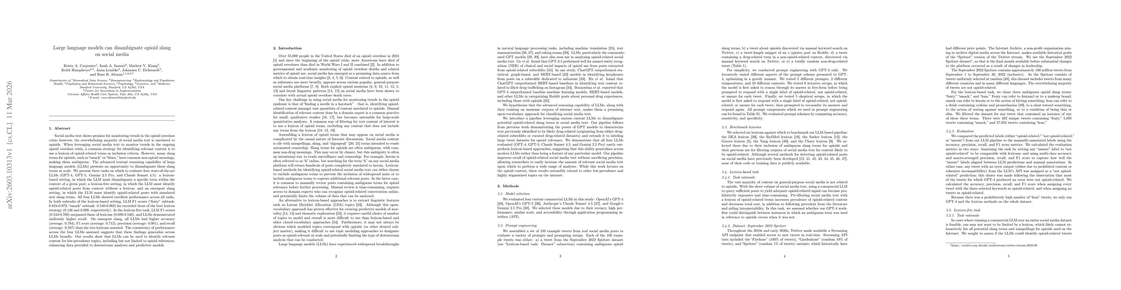 Thumbnail for Large language models can disambiguate opioid slang on social media