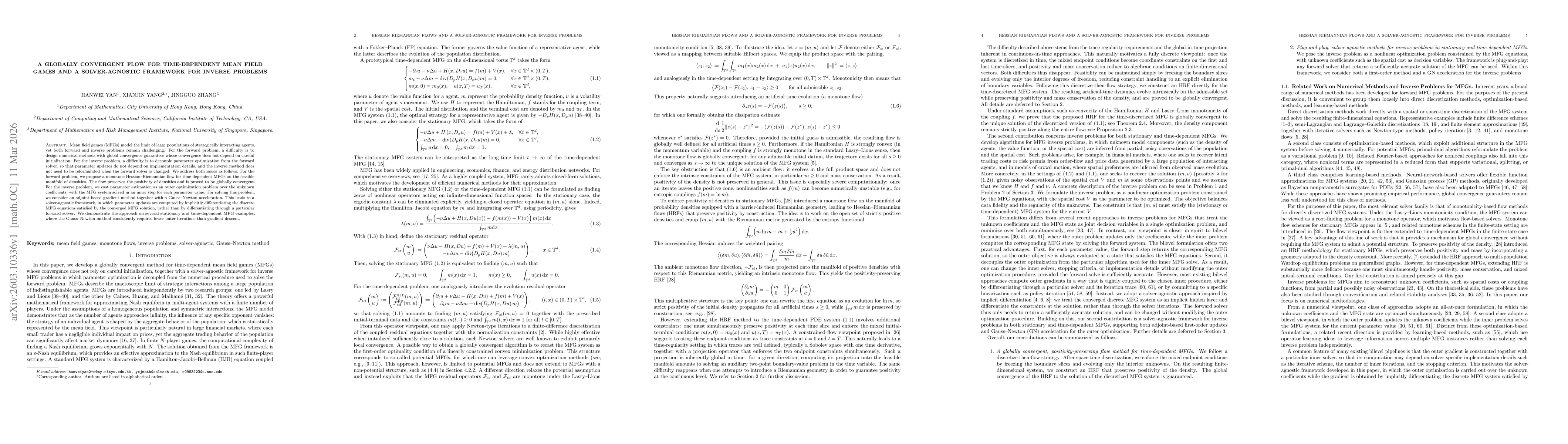 Thumbnail for A Globally Convergent Flow for Time-Dependent Mean Field Games and a Solver-Agnostic Framework for Inverse Problems