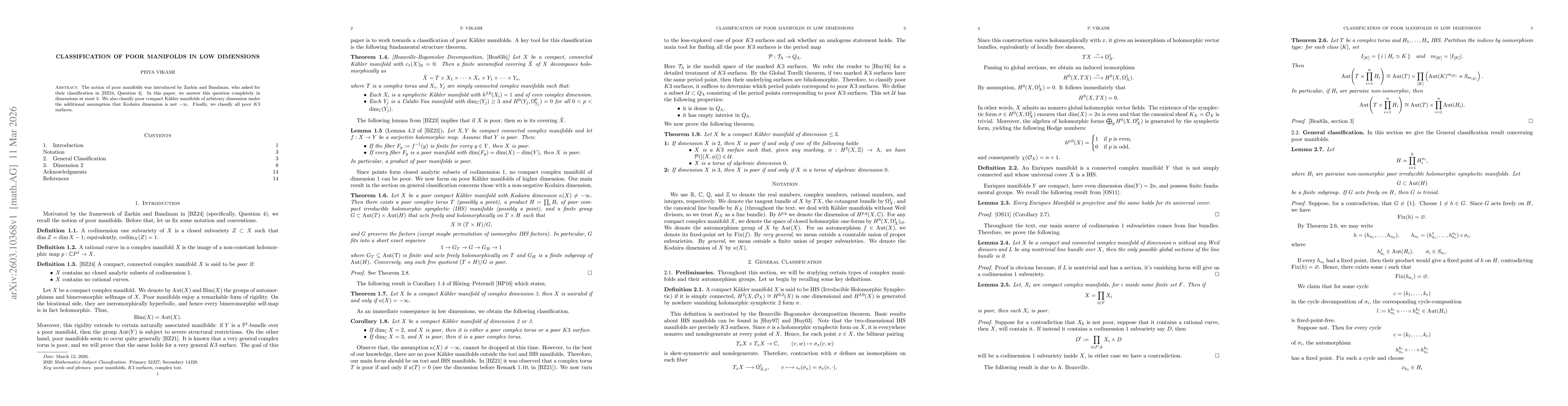 Thumbnail for Classification of Poor Manifolds in Low dimensions