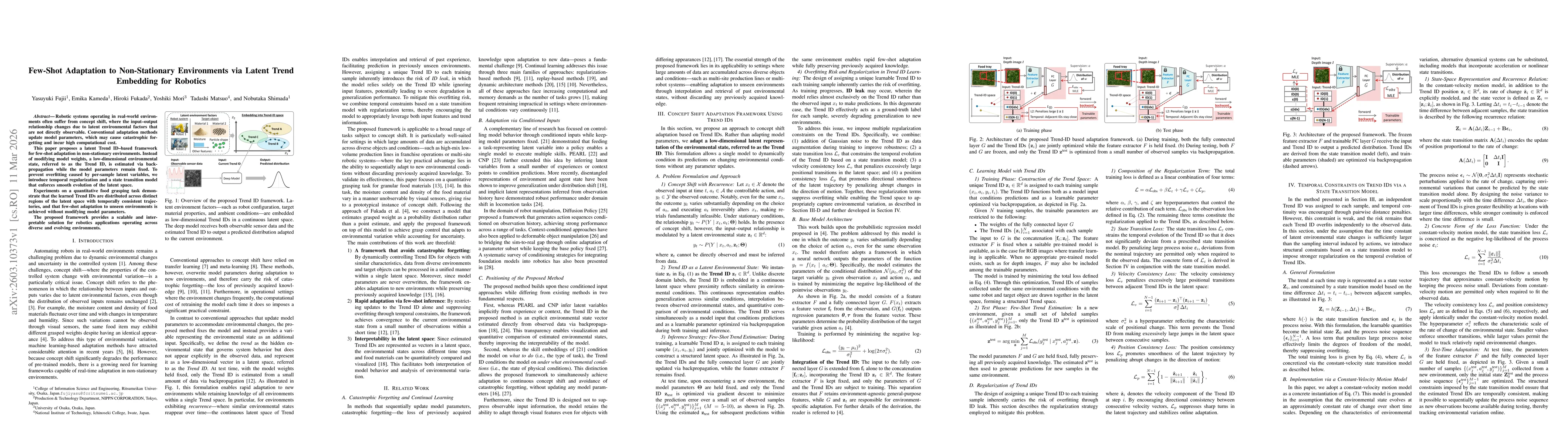 Thumbnail for Few-Shot Adaptation to Non-Stationary Environments via Latent Trend Embedding for Robotics