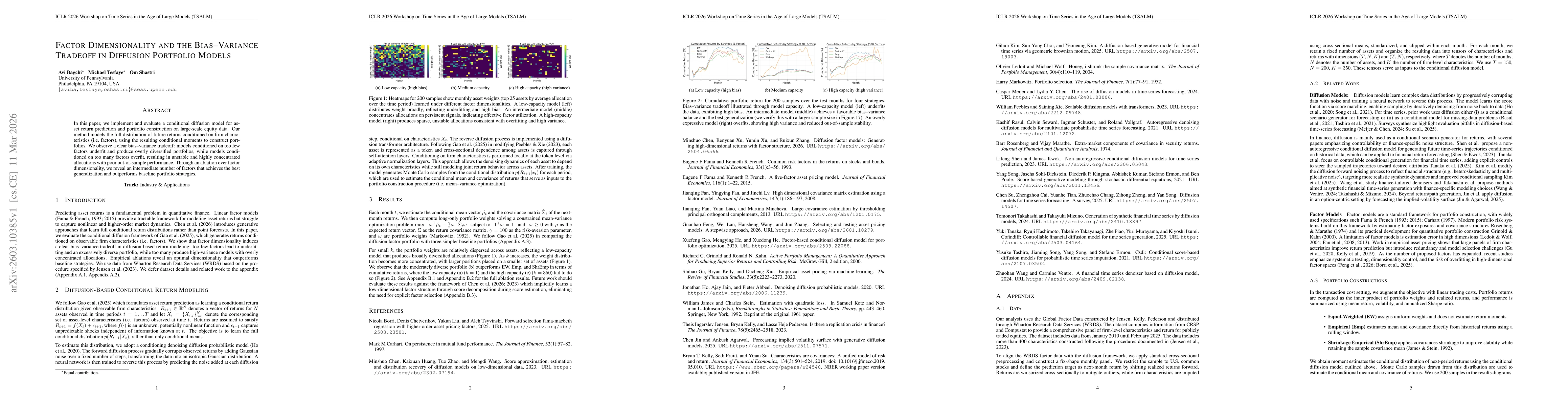 Thumbnail for Factor Dimensionality and the Bias-Variance Tradeoff in Diffusion Portfolio Models