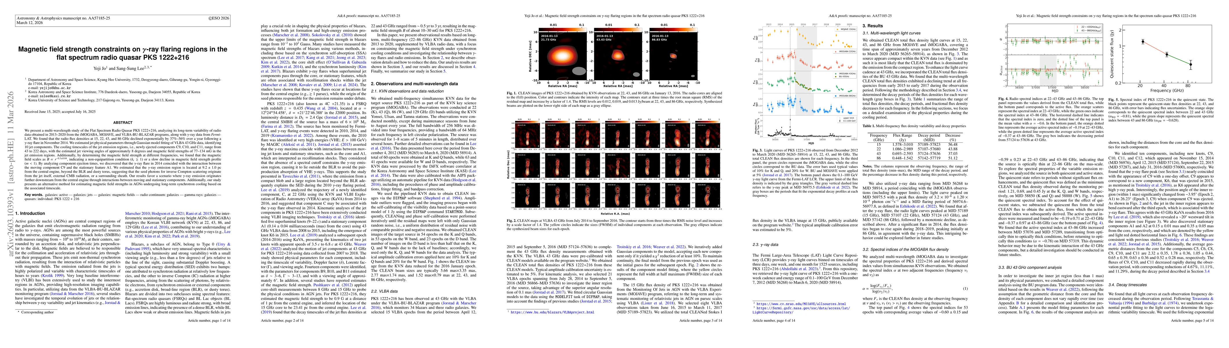 Thumbnail for Magnetic field strength constraints on $γ$-ray flaring regions in the flat spectrum radio quasar PKS 1222+216