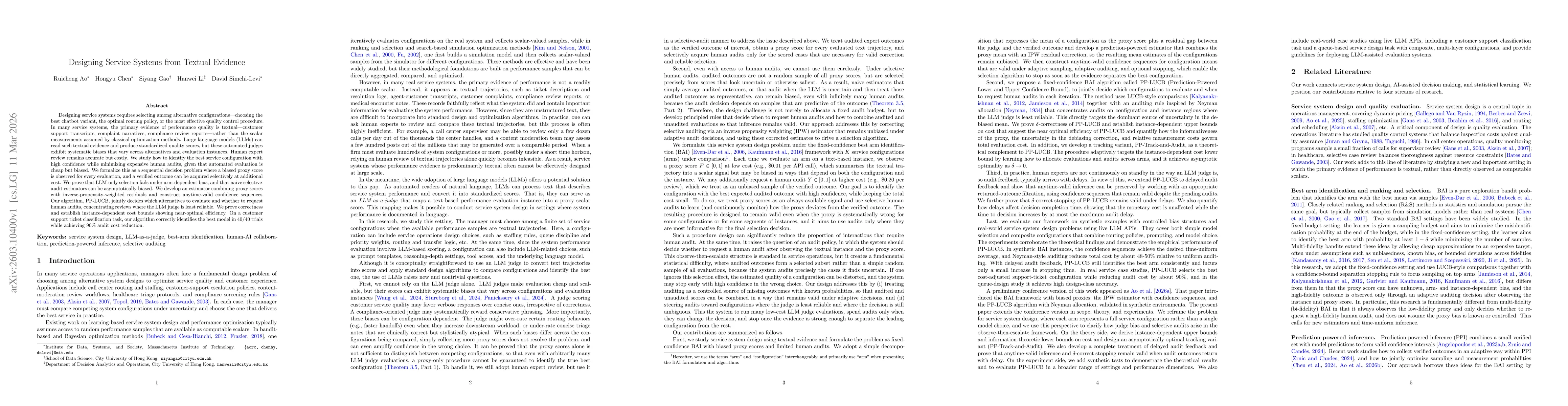 Thumbnail for Designing Service Systems from Textual Evidence