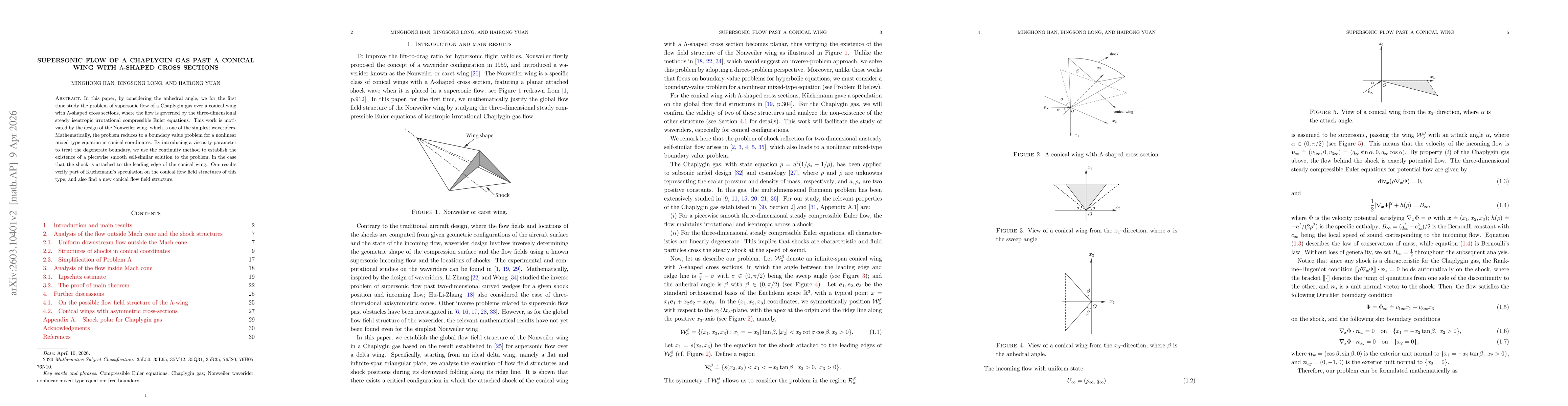Thumbnail for Supersonic flow of a Chaplygin gas past a conical wing with $Λ$-shaped cross sections