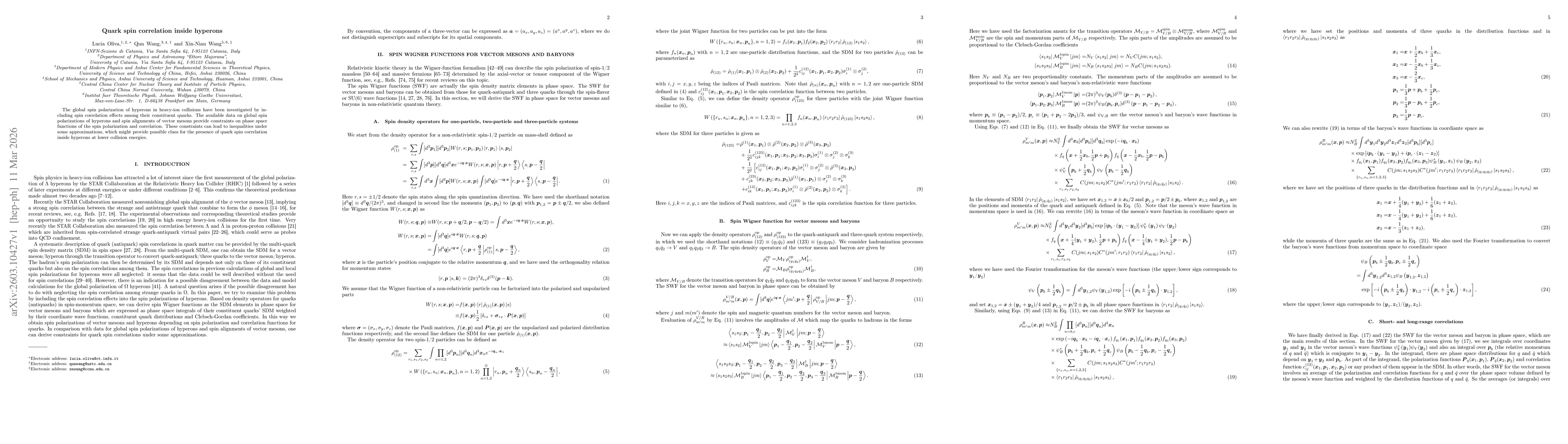 Thumbnail for Quark spin correlation inside hyperons