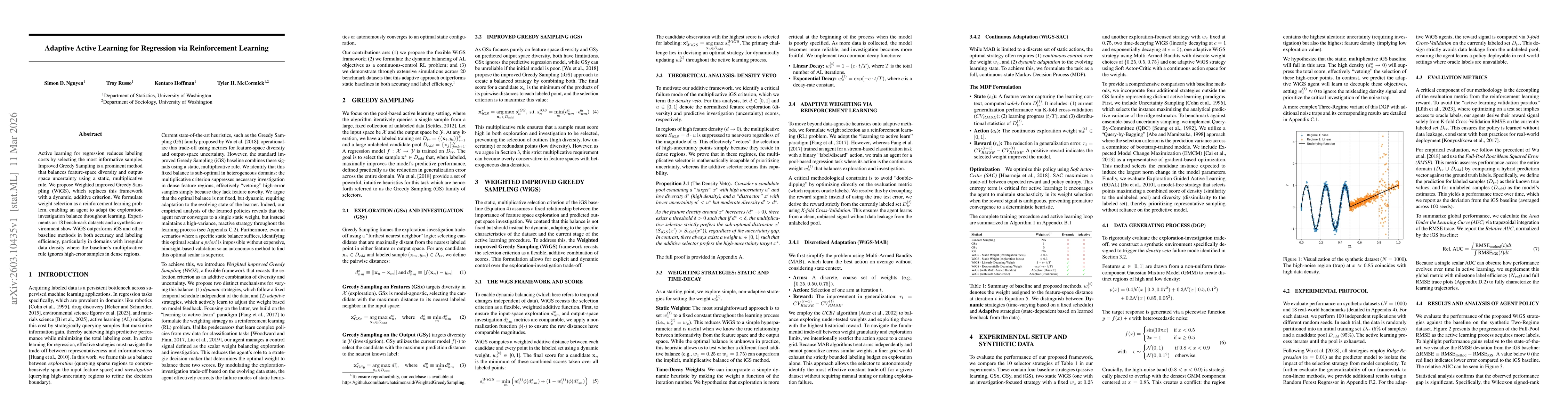 Thumbnail for Adaptive Active Learning for Regression via Reinforcement Learning