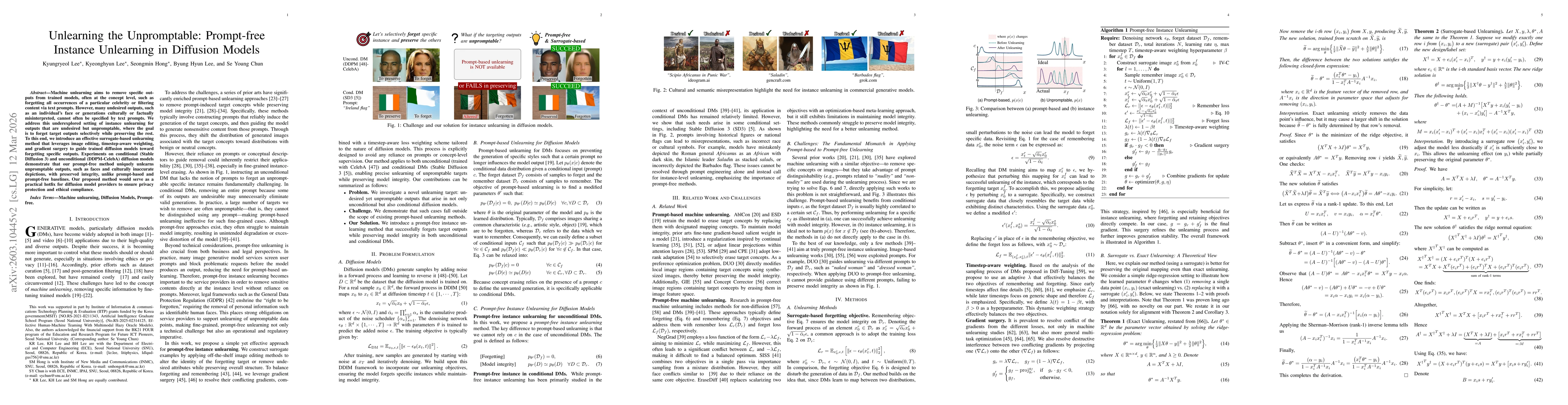 Thumbnail for Unlearning the Unpromptable: Prompt-free Instance Unlearning in Diffusion Models