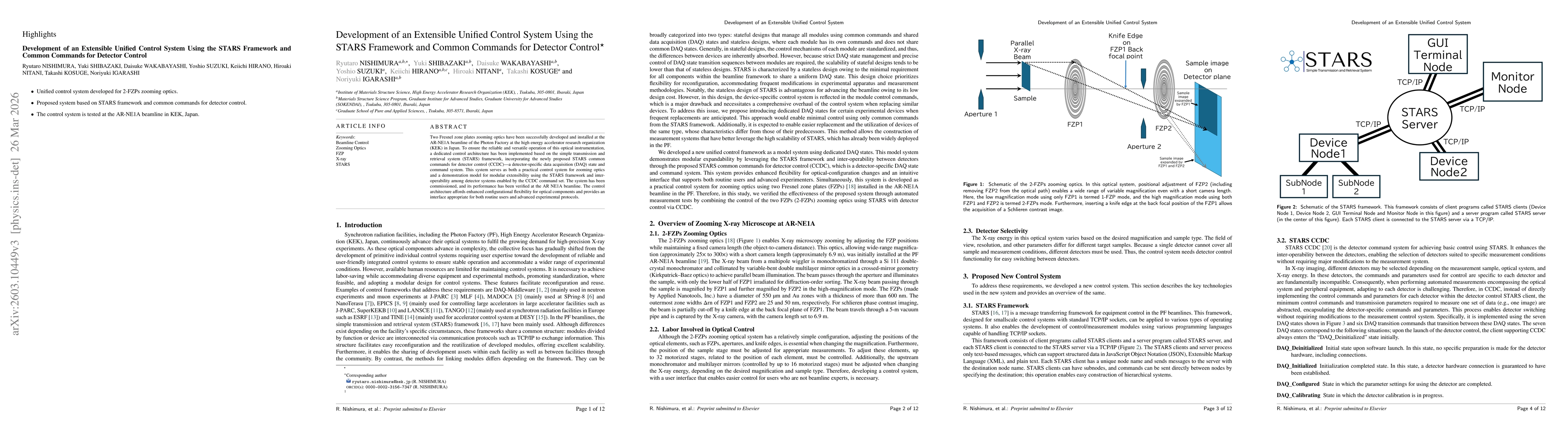 Thumbnail for Development of an Extensible Unified Control System Using the STARS Framework and Common Commands for Detector Control