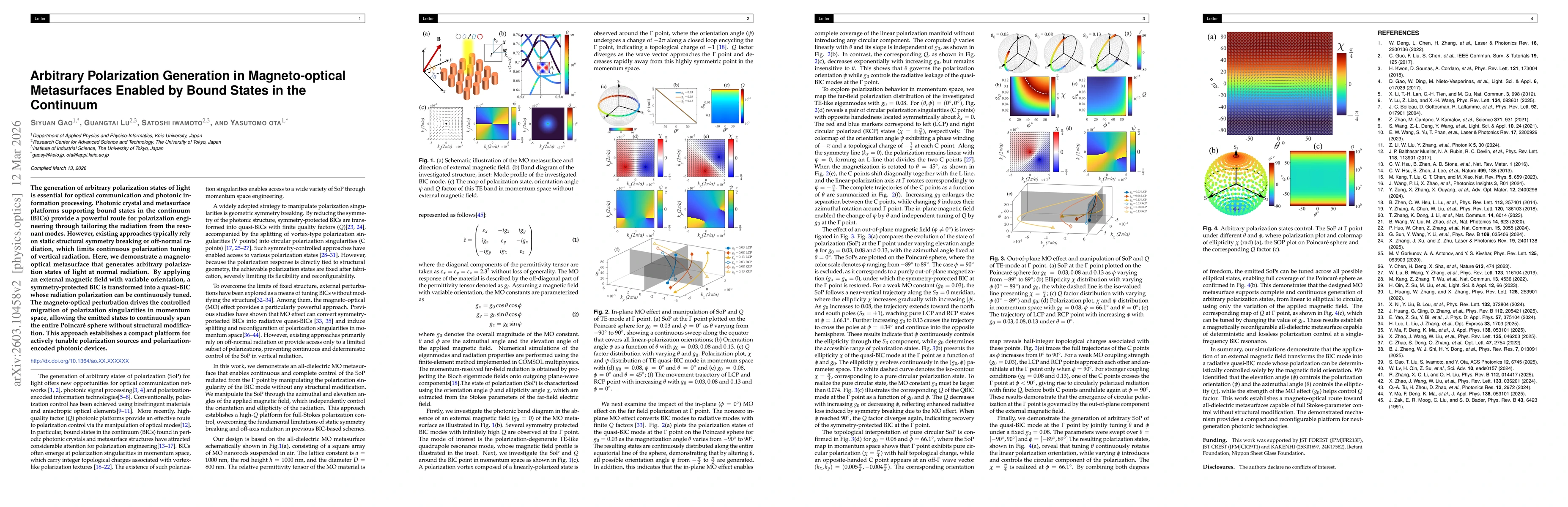Thumbnail for Arbitrary Polarization Generation in Magneto-optical Metasurfaces Enabled by Bound States in the Continuum