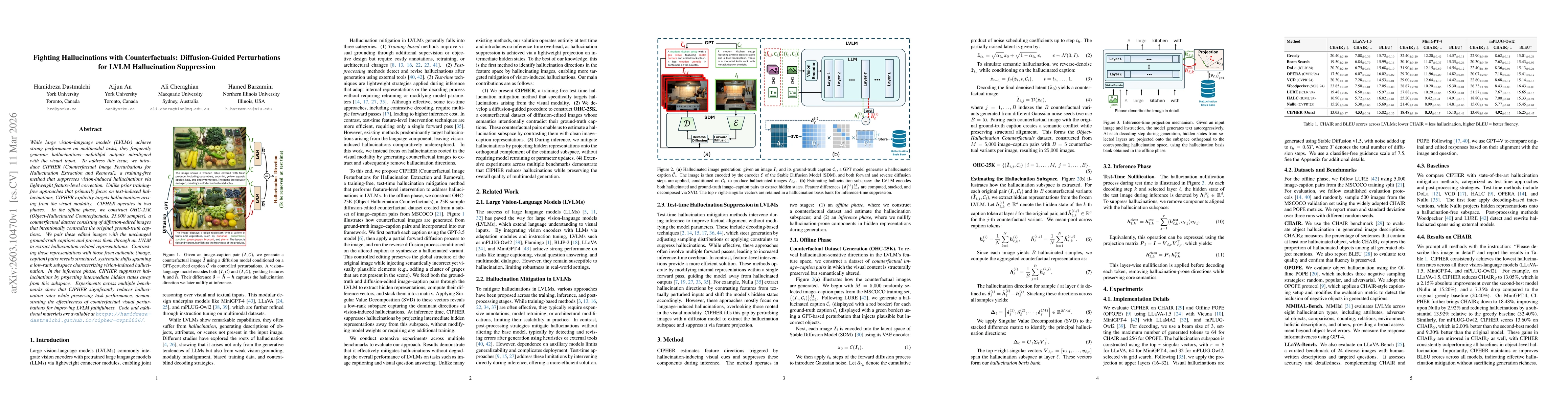 Thumbnail for Fighting Hallucinations with Counterfactuals: Diffusion-Guided Perturbations for LVLM Hallucination Suppression