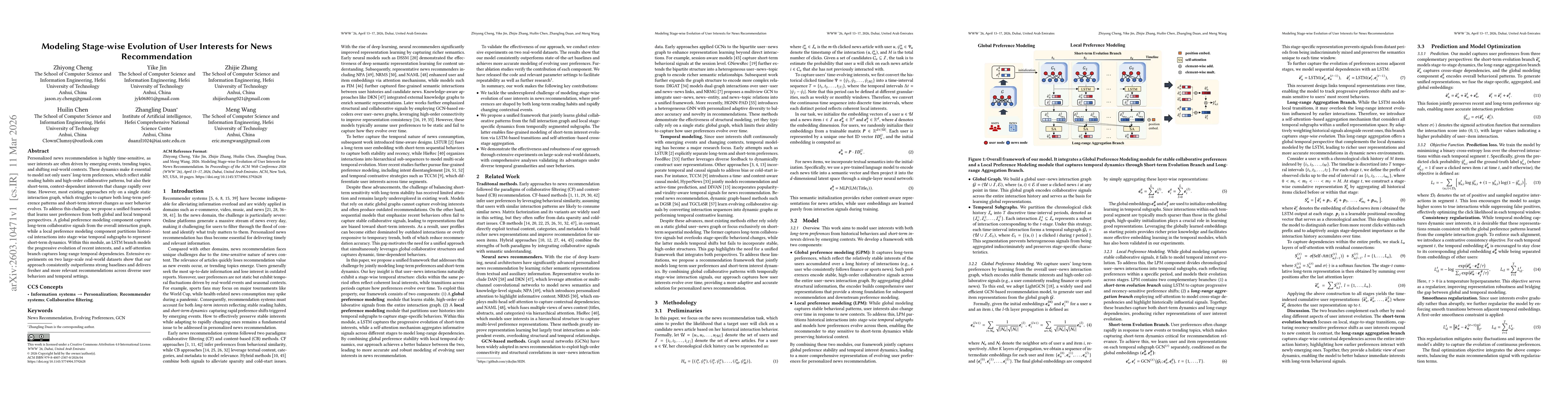 Thumbnail for Modeling Stage-wise Evolution of User Interests for News Recommendation