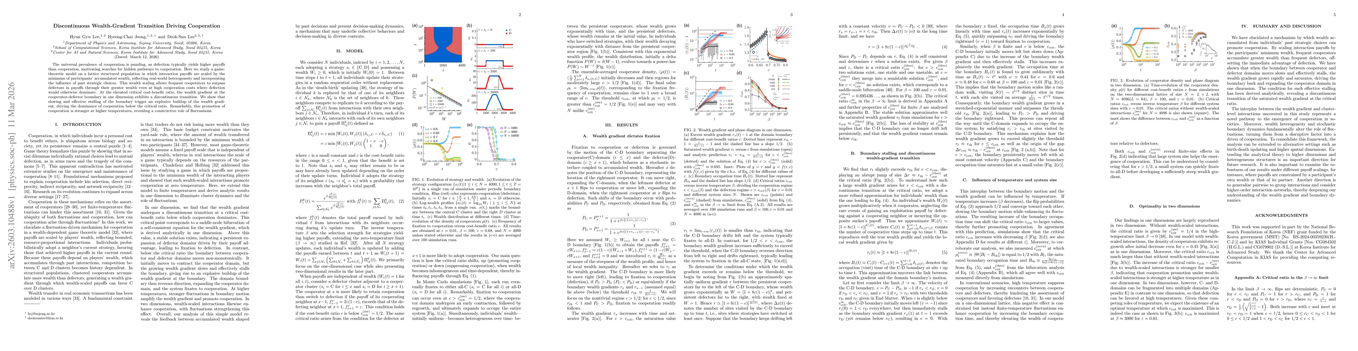 Thumbnail for Discontinuous Wealth-Gradient Transition Driving Cooperation