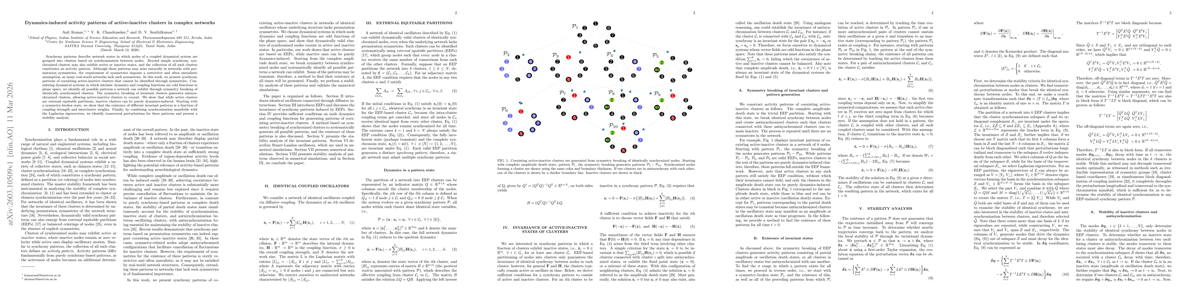 Thumbnail for Dynamics-induced activity patterns of active-inactive clusters in complex networks