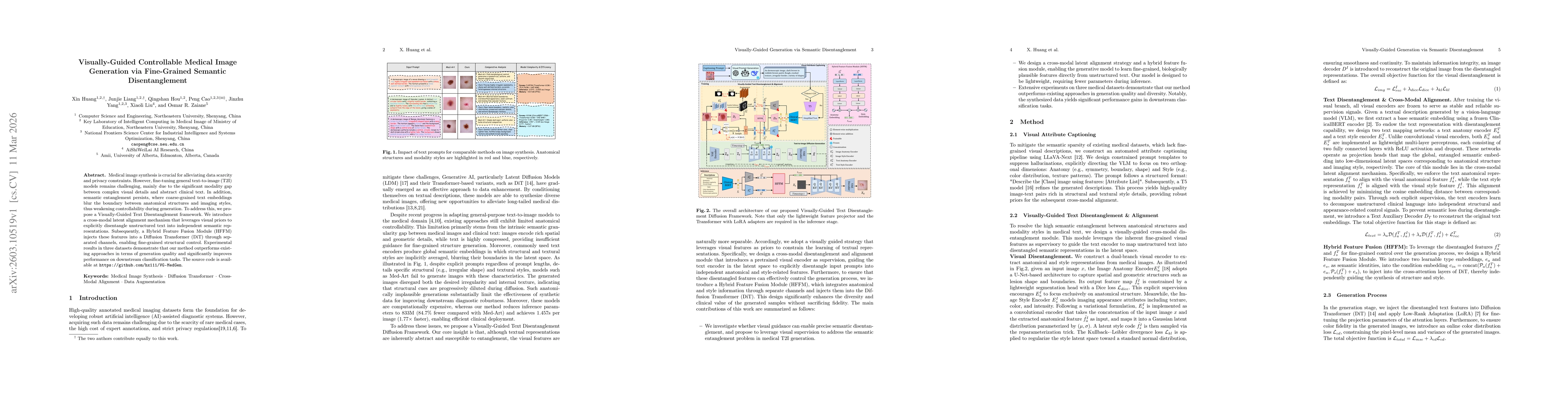 Thumbnail for Visually-Guided Controllable Medical Image Generation via Fine-Grained Semantic Disentanglement