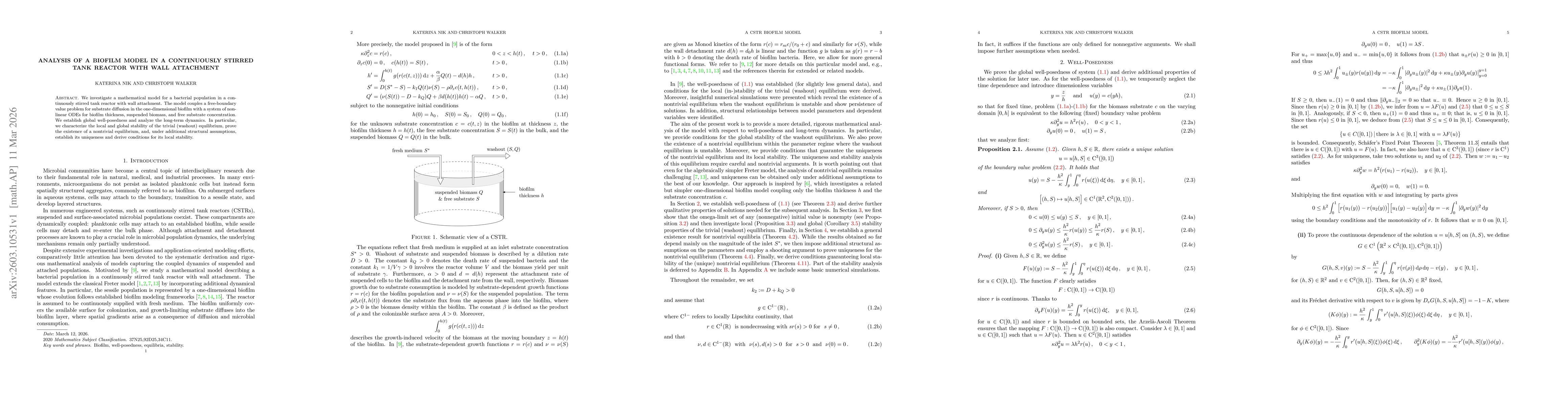 Thumbnail for Analysis of a Biofilm Model in a Continuously Stirred Tank Reactor with Wall Attachment