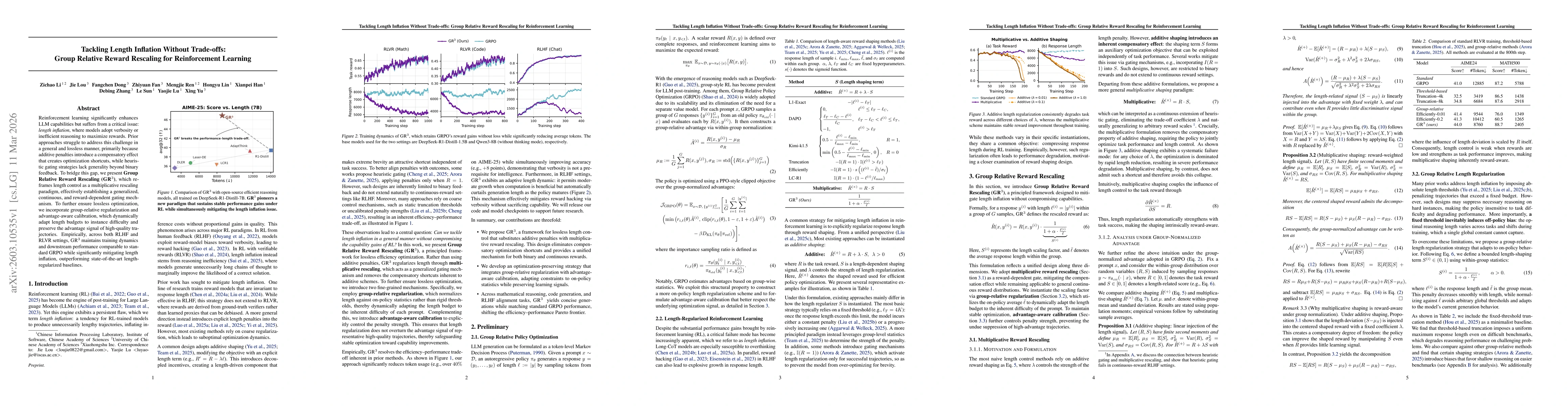 Thumbnail for Tackling Length Inflation Without Trade-offs: Group Relative Reward Rescaling for Reinforcement Learning