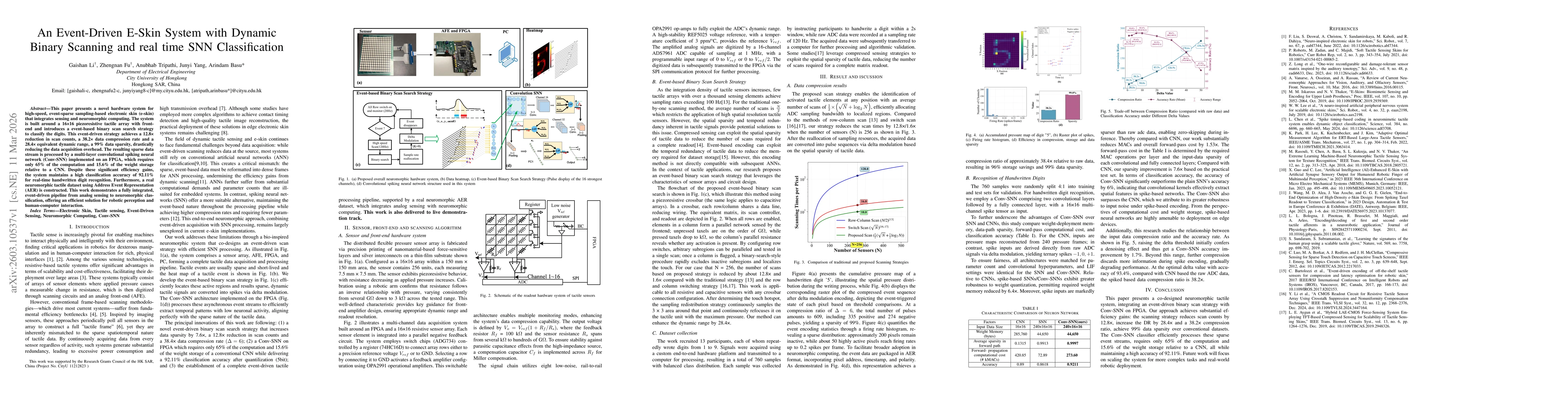 Thumbnail for An Event-Driven E-Skin System with Dynamic Binary Scanning and real time SNN Classification