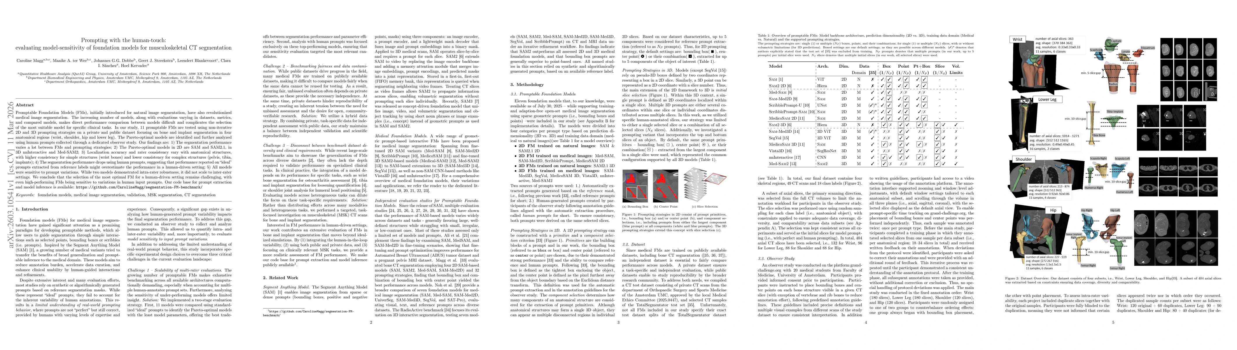 Thumbnail for Prompting with the human-touch: evaluating model-sensitivity of foundation models for musculoskeletal CT segmentation
