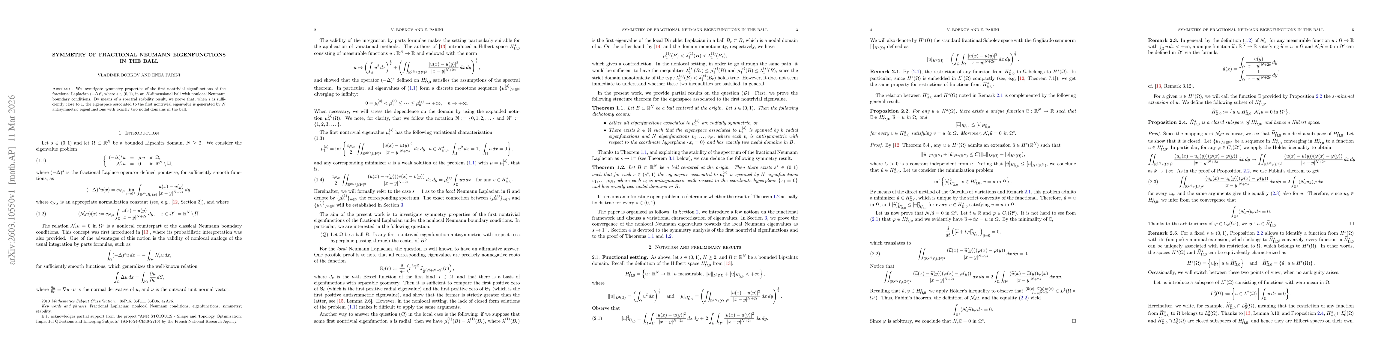 Thumbnail for Symmetry of fractional Neumann eigenfunctions in the ball