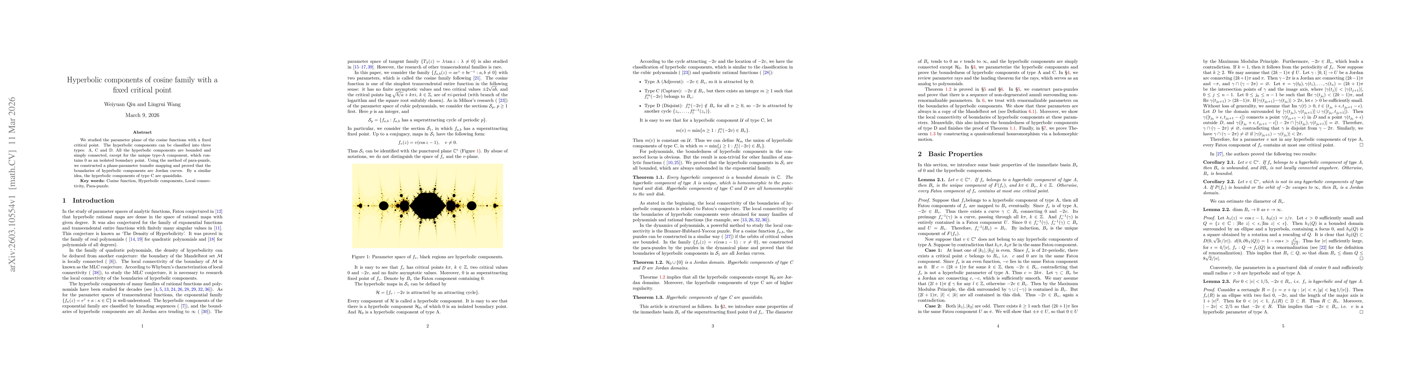 Thumbnail for Hyperbolic components of cosine family with a fixed critical point