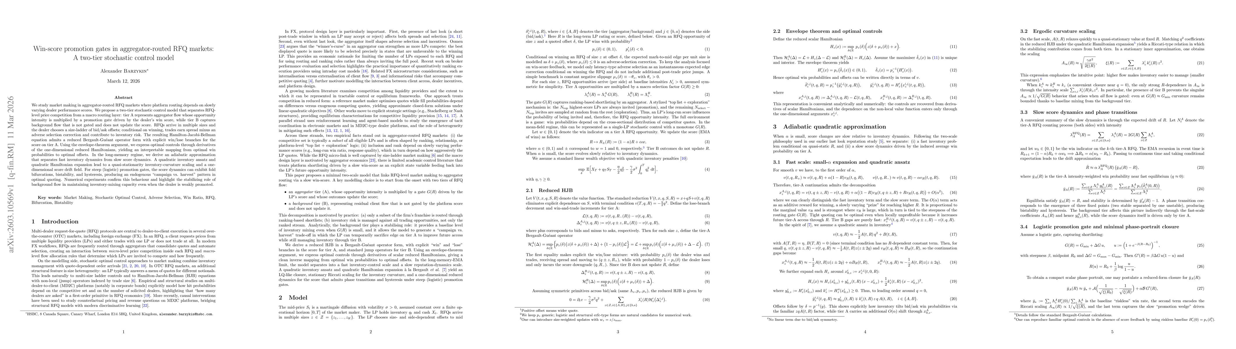 Thumbnail for Win-score promotion gates in aggregator-routed RFQ markets: A two-tier stochastic control model