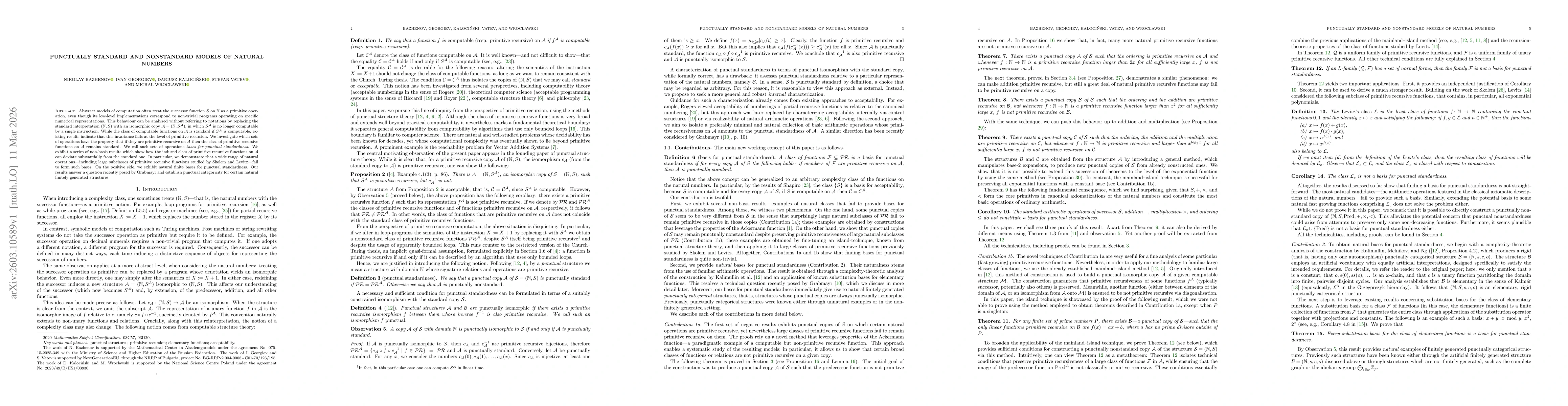 Thumbnail for Punctually Standard and Nonstandard Models of Natural Numbers