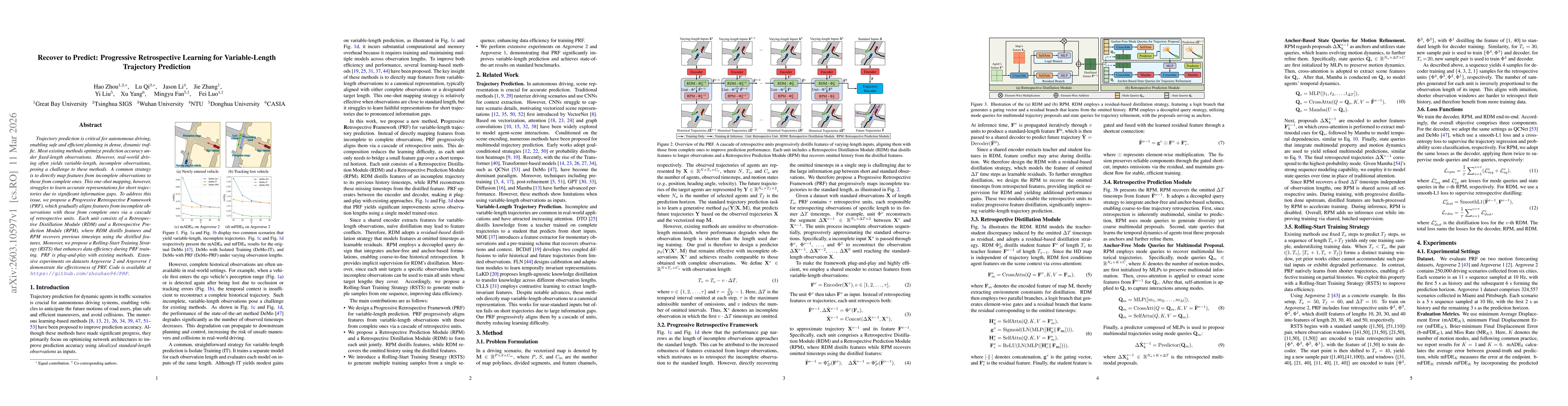 Thumbnail for Recover to Predict: Progressive Retrospective Learning for Variable-Length Trajectory Prediction