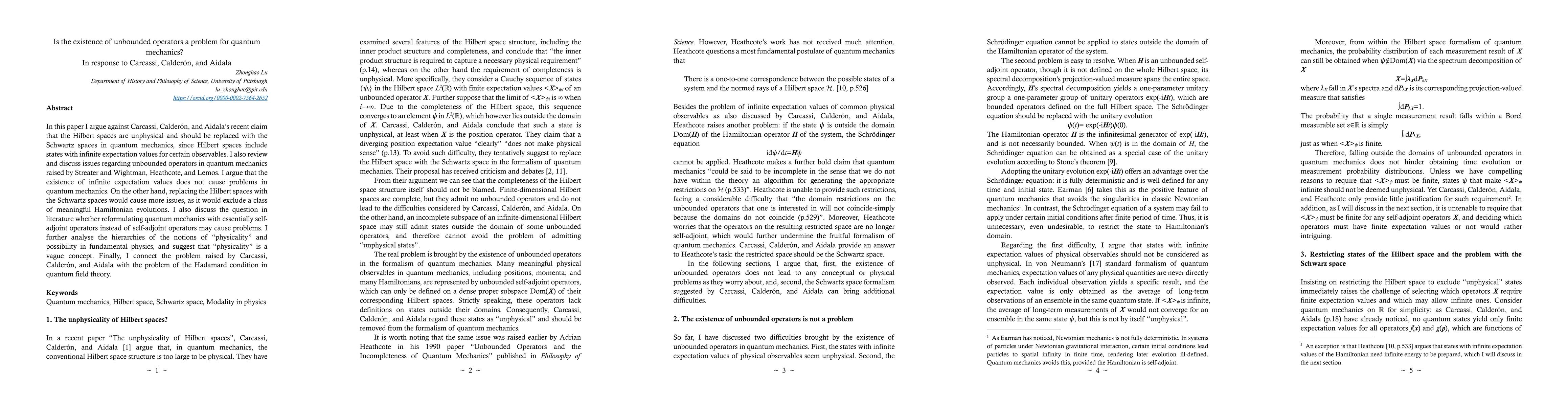 Thumbnail for Is the existence of unbounded operators a problem for quantum mechanics? In response to Carcassi, Calderon, and Aidala