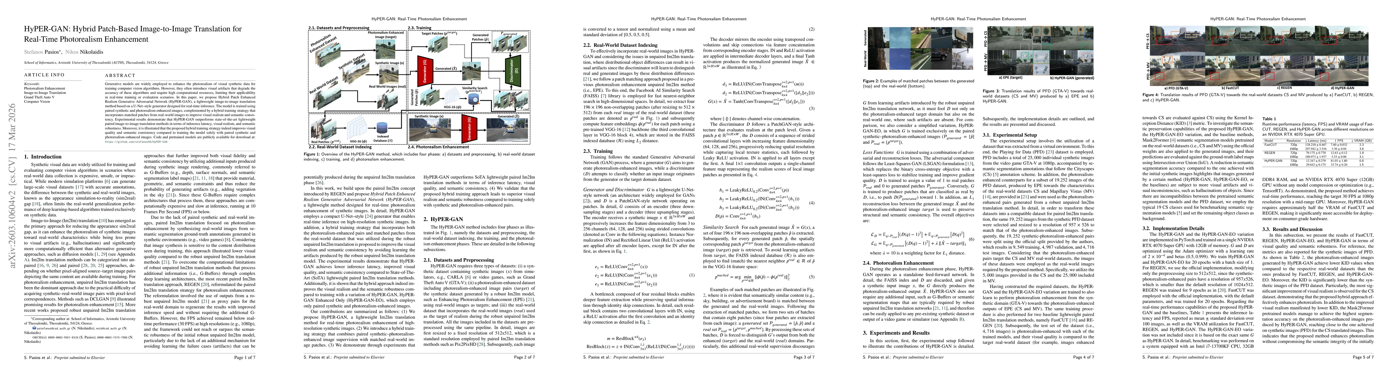 Thumbnail for HyPER-GAN: Hybrid Patch-Based Image-to-Image Translation for Real-Time Photorealism Enhancement