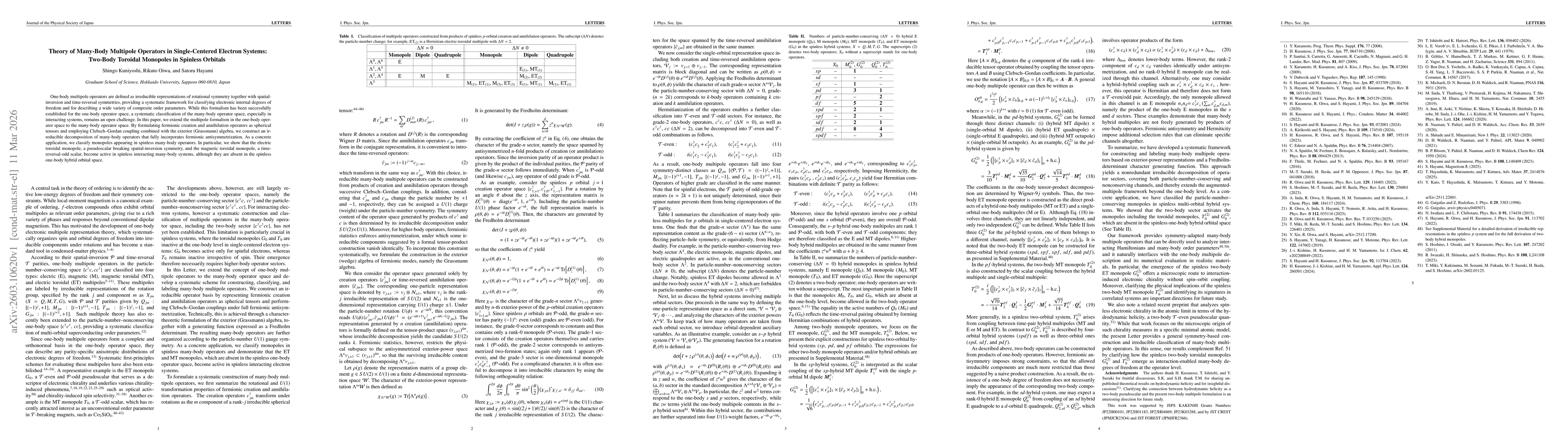 Thumbnail for Theory of Many-Body Multipole Operators in Single-Centered Electron Systems: Two-Body Toroidal Monopoles in Spinless Orbitals